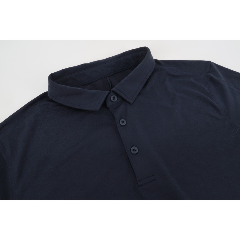 Lululemon Evolution Polo Mens Medium Navy Short Sleeve‎ Technical Golf Shirt